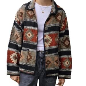 NWOT Aztec Jane Ashley 💯Cotton Boho TaupeRush Southwestern Style Jacket Size2X